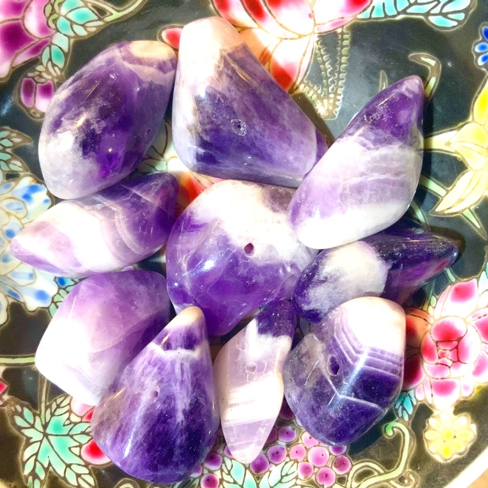 Genuine AMETHYST NUGGET BEADS ⭐️CRAFTERS JEWELRY MAKING LOT GEMSTONE Beads